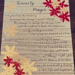 Serenity prayer wooden sign